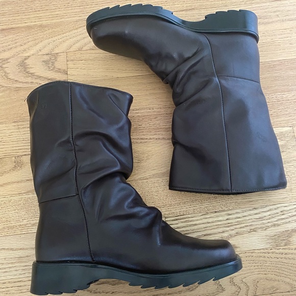 Siberian Husky Womens Ankle Boots Booties Dark Chocolate Brown 7 D Soft Leather - Picture 3 of 16